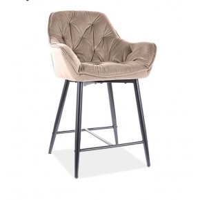 Стул барный SIGNAL CHERRY H-2 Velvet Bluvel 28 бежевый/черный мат